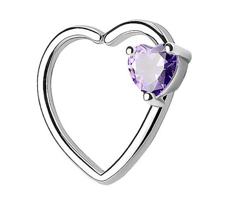 Taffstyle Piercing-Set Piercing Ring Herz Kristall Stein Tragus, Continuous Piercing Ring Herz Helix Ohr Cartilage Knorpel Ohrpiercing von Taffstyle