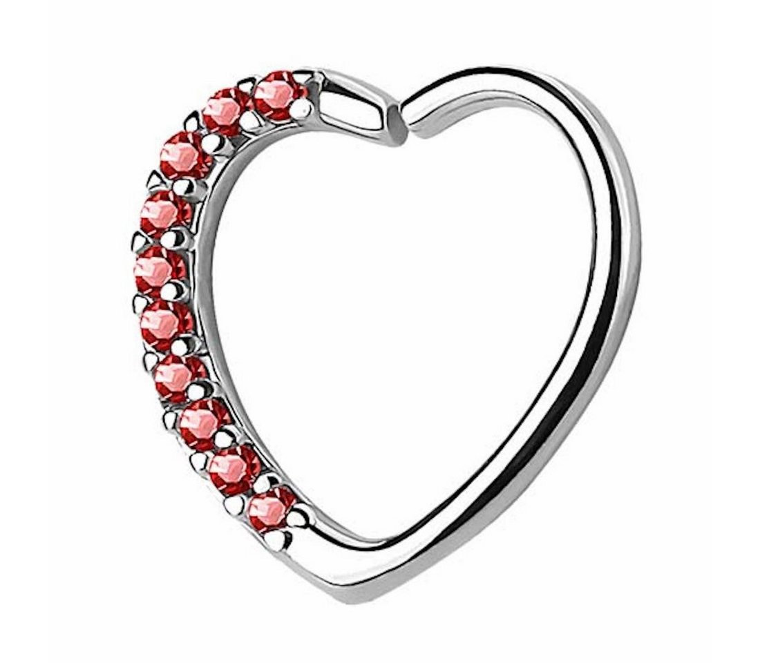 Taffstyle Piercing-Set Piercing Ring Herz Kristall Strass Herzchen, Continuous Piercing Tragus Helix Ohr Cartilage Knorpel Ohrpiercing von Taffstyle