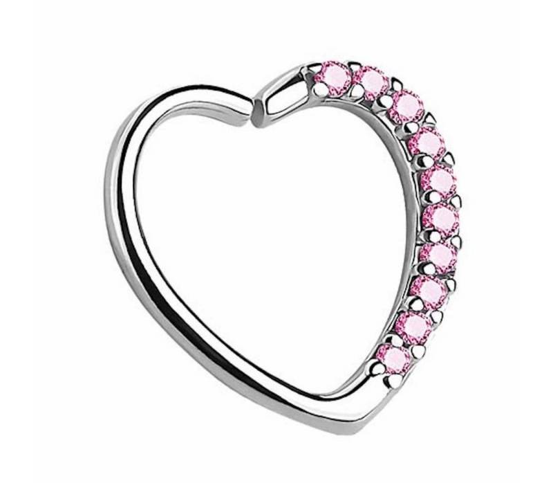Taffstyle Piercing-Set Piercing Ring Herz Kristall Strass Herzchen, Continuous Piercing Tragus Helix Ohr Cartilage Knorpel Ohrpiercing von Taffstyle