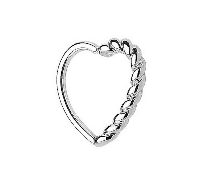 Taffstyle Piercing-Set Piercing Ring Herz geflochten gedreht für Septum, Continuous Ring Herz Tragus Helix Ohr Cartilage Knorpel Ohrpiercing von Taffstyle