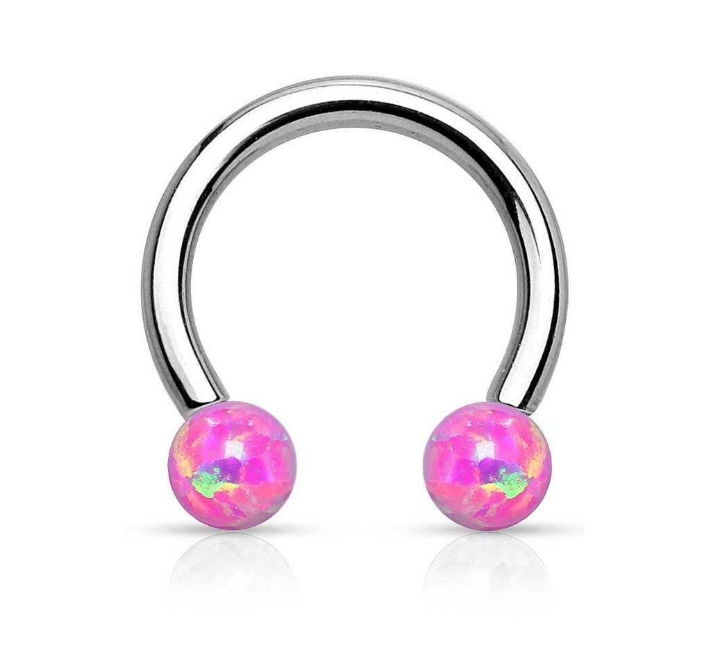 Taffstyle Piercing-Set Piercing Septum Hufeisen mit Opal Kugeln, Lippenpiercing Septum Hufeisen mit Opal Kugeln von Taffstyle