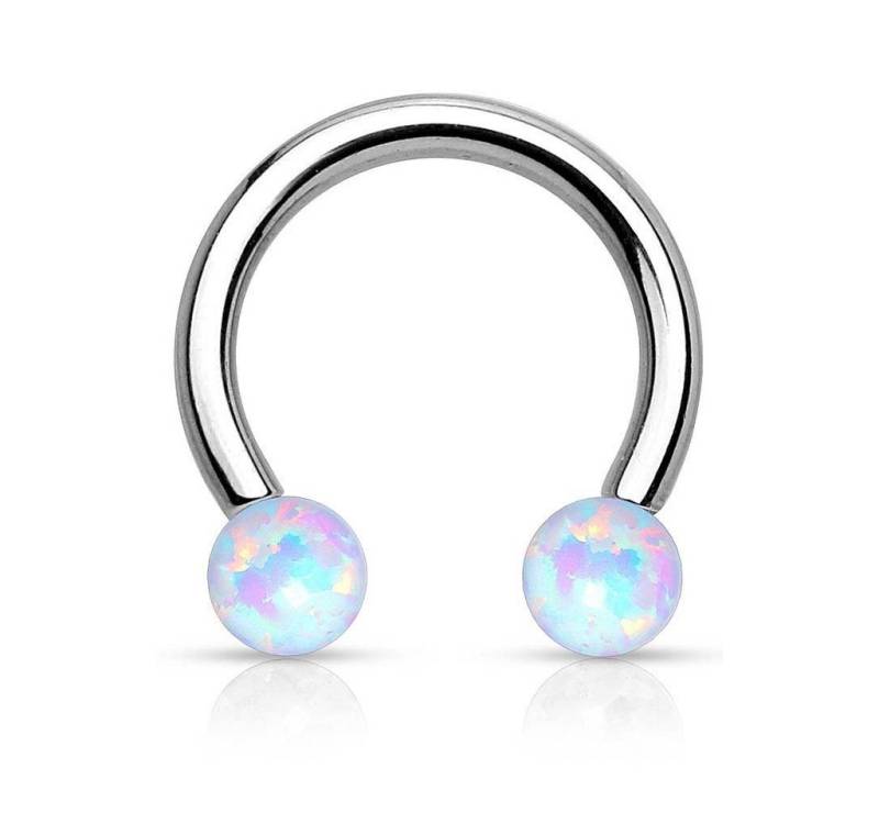 Taffstyle Piercing-Set Piercing Septum Hufeisen mit Opal Kugeln, Lippenpiercing Septum Hufeisen mit Opal Kugeln von Taffstyle