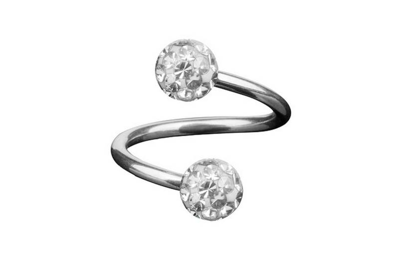 Taffstyle Piercing-Set Piercing Spirale Twist Doppel Kristall Epoxy, Lippenpiercing Schmuck Piercing Spirale Twist Multi Ferido Kugel Ball von Taffstyle