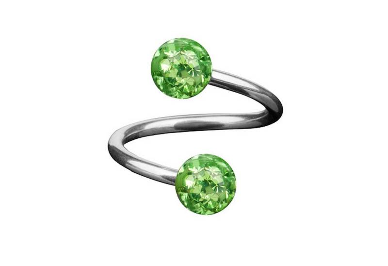 Taffstyle Piercing-Set Piercing Spirale Twist Doppel Kristall Epoxy, Lippenpiercing Schmuck Piercing Spirale Twist Multi Ferido Kugel Ball von Taffstyle