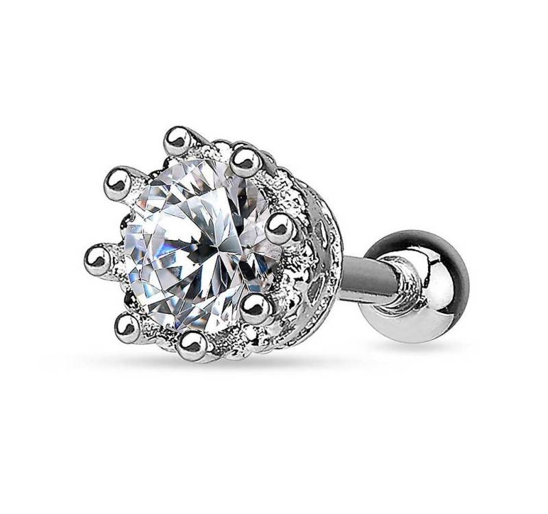 Taffstyle Piercing-Set Piercing Stecker Vintage Krone mit Kristall, Piercing Ohr Chirurgenstahl Helix Tragus Ohrpiercing Cartilage Barbell von Taffstyle