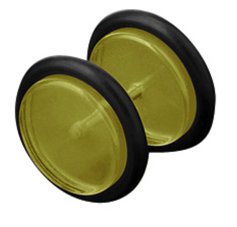 Taffstyle Piercing-Set Piercing UV Fake Plug Hantel Ohrstecker, Ohrring Piercing Flesh Tunnel Ohrpiercing Kunststoff Platte Stecker von Taffstyle