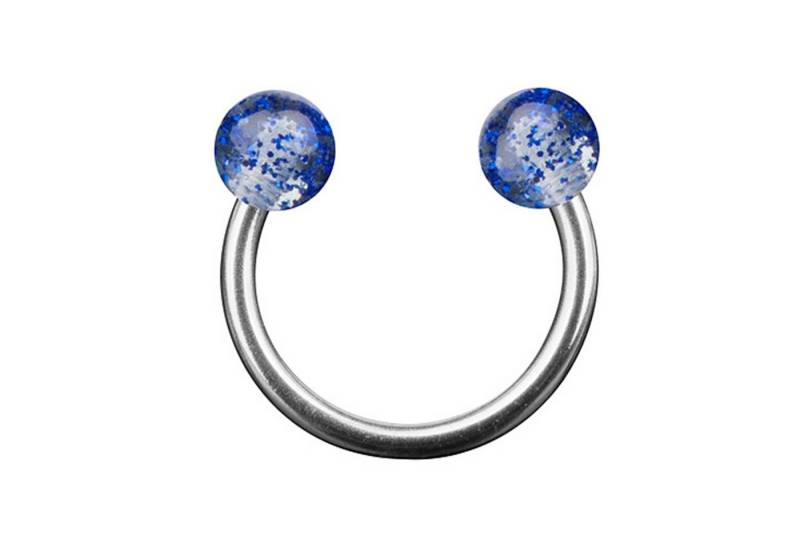 Taffstyle Piercing-Set PiercingHufeisen Multi Doppel Kugel Glitter Ball, Lippenpiercing Schmuck PiercingHufeisen Multi Doppel Kugel Glitter von Taffstyle