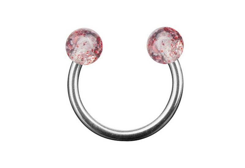 Taffstyle Piercing-Set PiercingHufeisen Multi Doppel Kugel Glitter Ball, Lippenpiercing Schmuck PiercingHufeisen Multi Doppel Kugel Glitter von Taffstyle