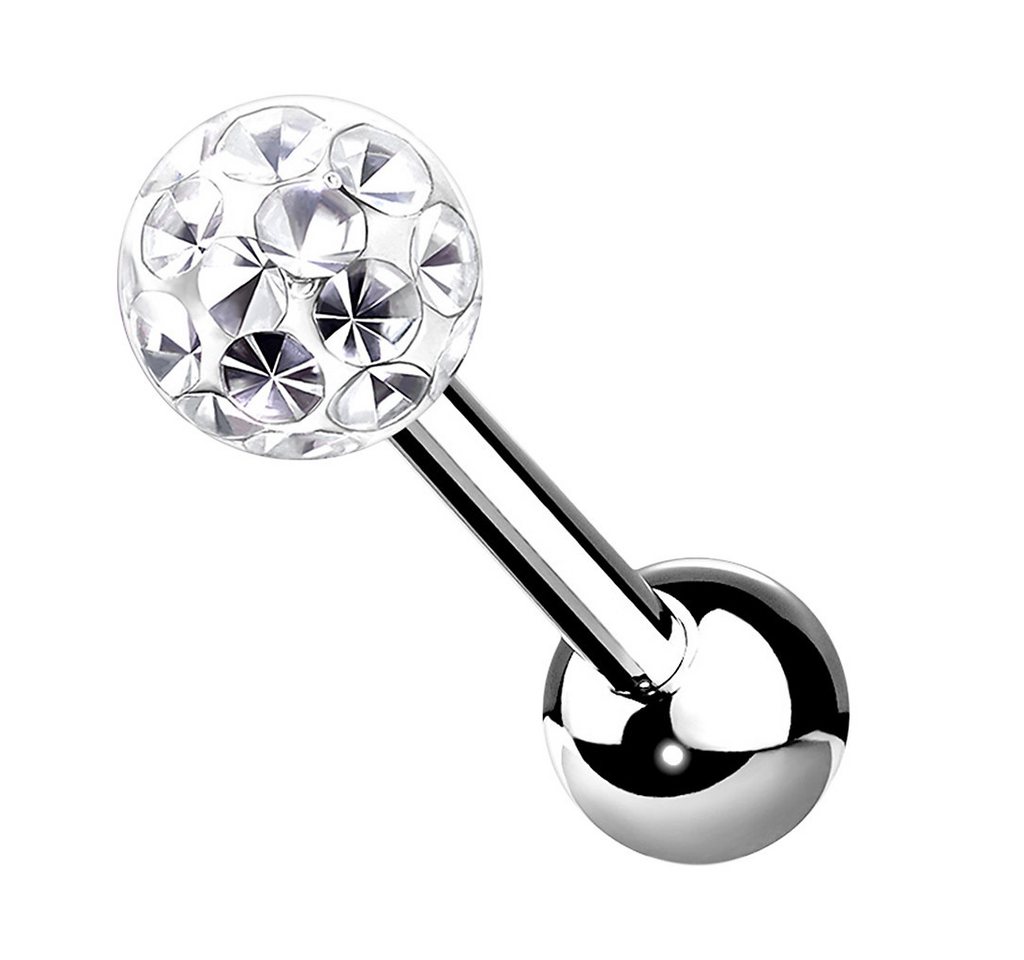 Taffstyle Piercing-Set Tragus Epoxy beschichtet Kristall Silber Clear 1,2mm x 6mm x 4mm (Ohr Tragus Helix Rook Lobe Daith Conch Orbital Snug Ohrring Piercing), Helix Ferido Kugel Piercing Innengewinde Ohrpiercing Cartilage Knorpel von Taffstyle