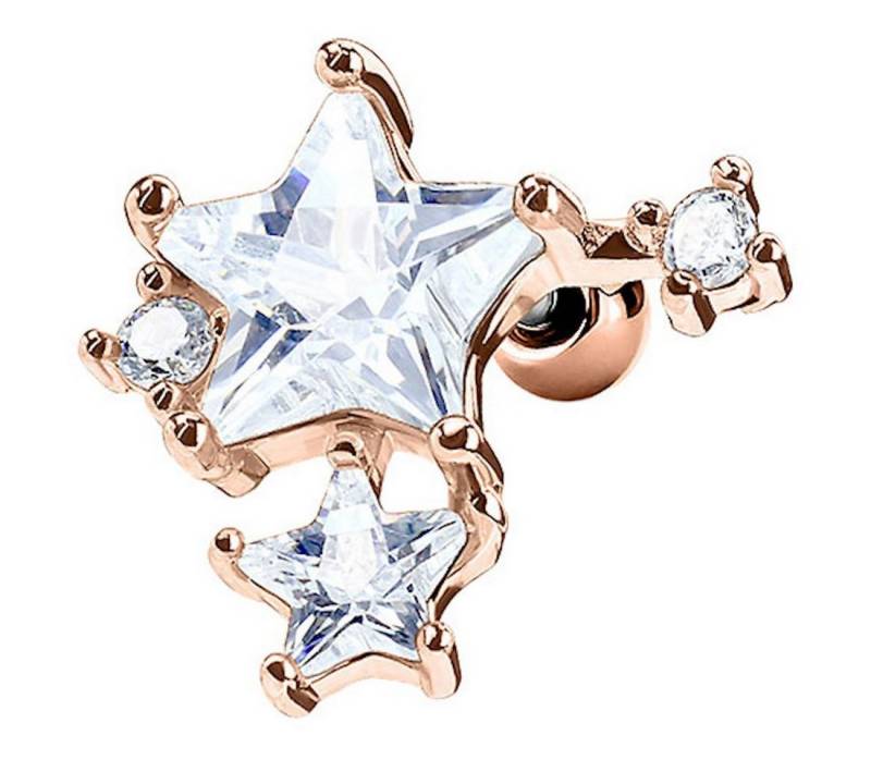 Taffstyle Piercing-Set Tragus Helix Stecker Ohrpiercing Sterne mit Strass Kristall, Ohr Cartilage Knorpel Piercing 316 L Chirurgenstahl Stecker Sterne von Taffstyle