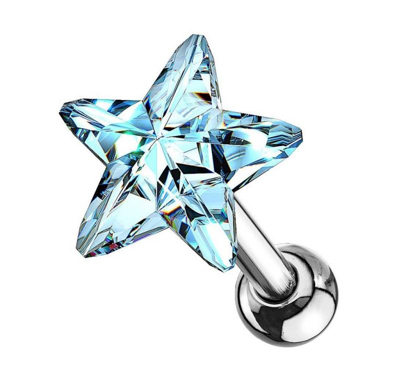 Taffstyle Piercing-Set Tragus Knorpel Piercing Kristall Stern Stecker Stud Hellblau (Ohr Tragus Helix Rook Lobe Daith Conch Orbital Snug Ohrring Piercing), Ohrpiercing Cartilage Knorpel Ohr Tragus Helix Rook Lobe Daith Conch von Taffstyle