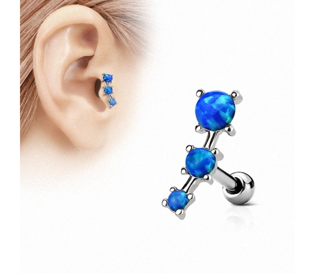 Taffstyle Piercing-Set Tragus Piercing Stecker mit 3 Opal Steinen, Helixpiercing Helix Ohr Cartilage Knorpel Stecker mit 3 Opal Steinen Taffstyle Piercing-Set Tragus Piercing Stecker mit 3 Opal Steinen, Helixpiercing Helix Ohr Cartilage Knorpel Stecker mit 3 Opal Steinen von Taffstyle