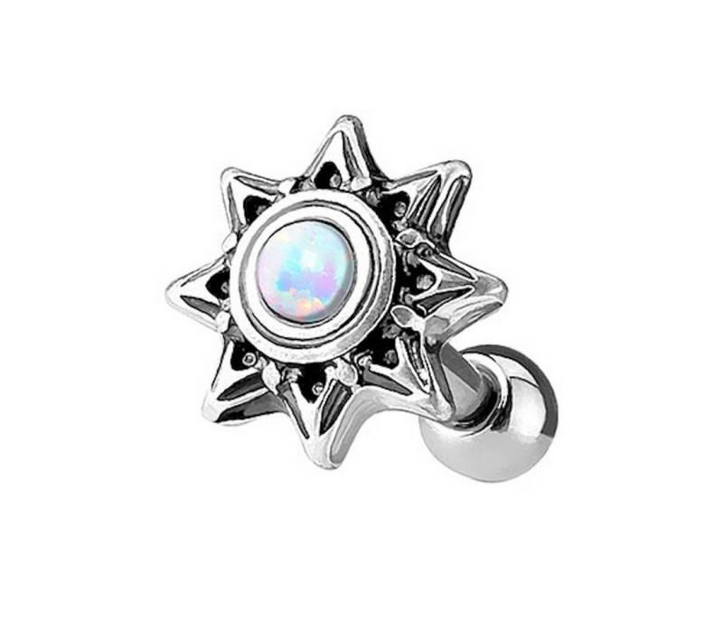 Taffstyle Piercing-Set Tragus Piercing Stern farbigen Glitzer Opal Stein, Tragus Piercing Helixpiercing Helix Ohr Cartilage Knorpel Stecker von Taffstyle
