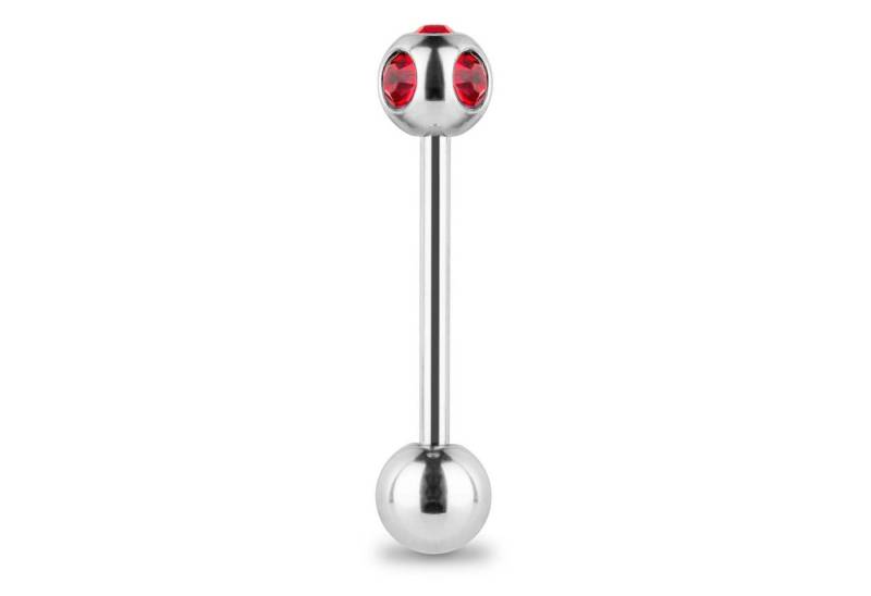 Taffstyle Piercing-Set Zungenpiercing Intim Brust Kugel mit 5 Kristallen, Piercingfaktor Barbell Stab Hantel Stecker Oral Ohr Tragus Ohrpiercing von Taffstyle