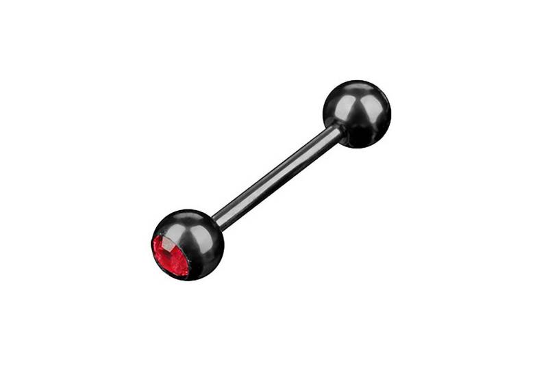 Taffstyle Piercing-Set Zungenpiercing Intim Ohr Kugel Schwarz Kristall, Barbell Piercing Hantel Stecker Brust Oral Tragus Helix Ohrpiercing von Taffstyle