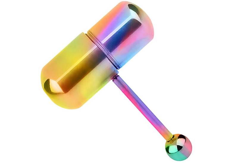 Taffstyle Intimpiercing Zungenpiercing Barbell vibrierend Oral Vibrationspiercing (Piercing mit vibrierender Kapsel aus Chirurgenstahl – inkl. 2 Batterien), Piercing Barbell Stab Hantel Intimpiercing von Taffstyle