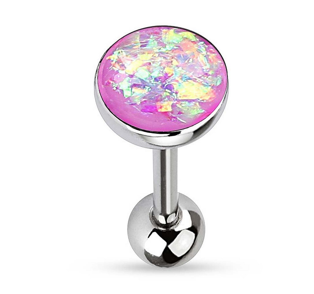 Taffstyle Piercing-Set Zungenpiercing Kugel Multi Opal Kristall Glitter, Piercingfaktor Barbell Stab Hantel Stecker Intim Brust Oral Ohr Tragus von Taffstyle