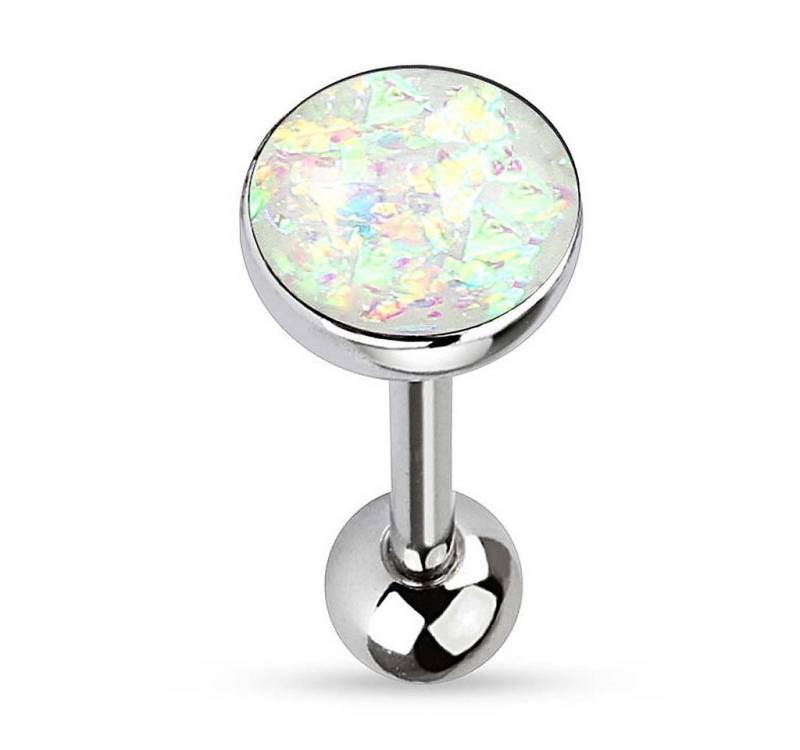 Taffstyle Piercing-Set Zungenpiercing Kugel Multi Opal Kristall Glitter, Piercingfaktor Barbell Stab Hantel Stecker Intim Brust Oral Ohr Tragus von Taffstyle