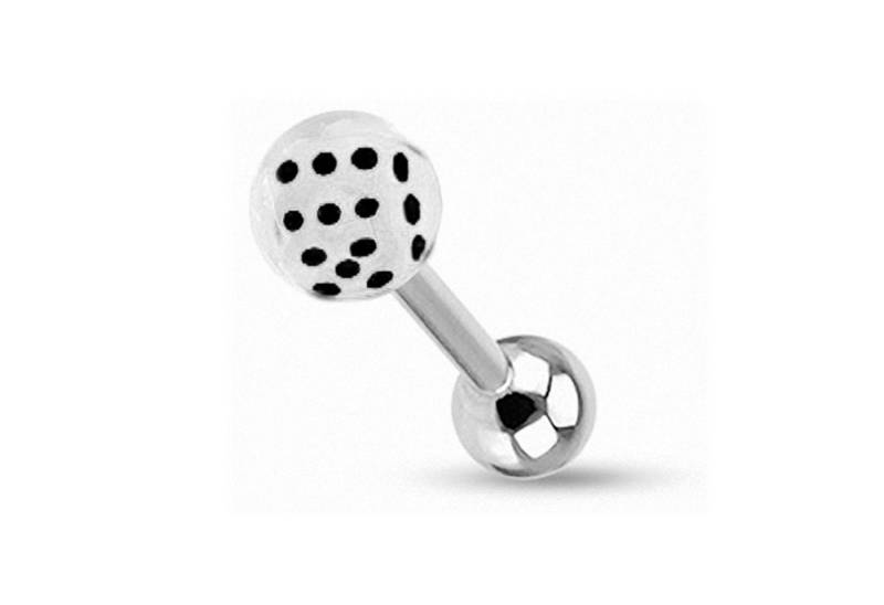 Taffstyle Piercing-Set Zungenpiercing Ohr Kugel Ball Würfel Inlay, Piercingfaktor Barbell Hantel Stecker Intim Brust Ohr Tragus Helix von Taffstyle