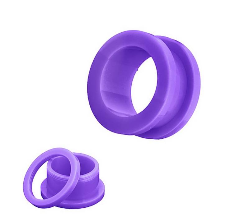 Taffstyle Plug Flesh Schraub Tunnel Kunststoff Lila 6mm, Ohrpiercing Ohr Ear Flesh Tunnel Plug Piercing von Taffstyle