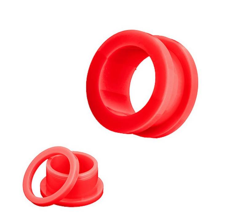 Taffstyle Plug Flesh Schraub Tunnel Kunststoff Rot 6mm, Ohrpiercing Ohr Ear Flesh Tunnel Plug Piercing von Taffstyle