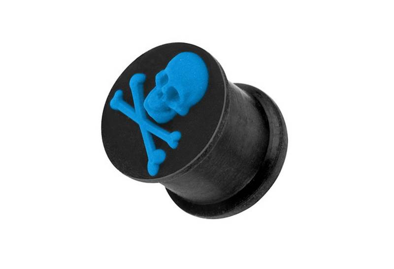 Taffstyle Plug Ohr Piercing Ohrpiercing 3D Silikon mit Totenkopf, Ohr Plug Flesh Tunnel Piercing Ohrpiercing 3D Silikon mit Totenkopf von Taffstyle