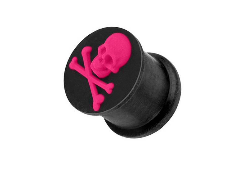 Taffstyle Plug Ohr Piercing Ohrpiercing 3D Silikon mit Totenkopf, Ohr Plug Flesh Tunnel Piercing Ohrpiercing 3D Silikon mit Totenkopf von Taffstyle