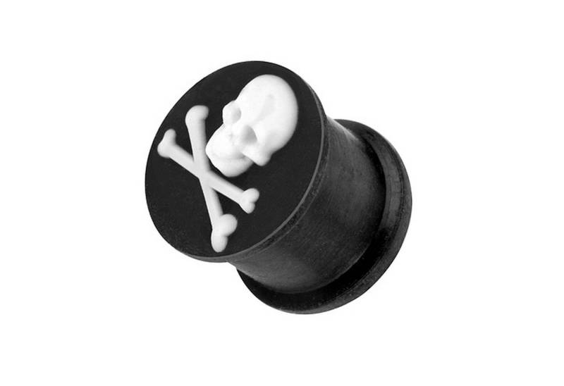 Taffstyle Plug Ohr Piercing Ohrpiercing 3D Silikon mit Totenkopf, Ohr Plug Flesh Tunnel Piercing Ohrpiercing 3D Silikon mit Totenkopf von Taffstyle