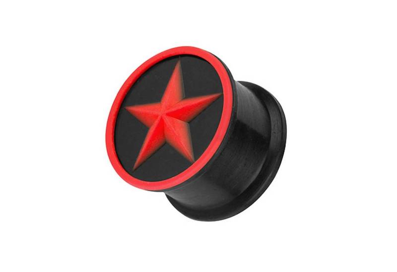 Taffstyle Plug Ohr Plug Flesh Tunnel Ohrpiercing 3D Silikon Stern, Ohr Plug Flesh Tunnel Piercing Ohrpiercing 3D Silikon mit Stern von Taffstyle