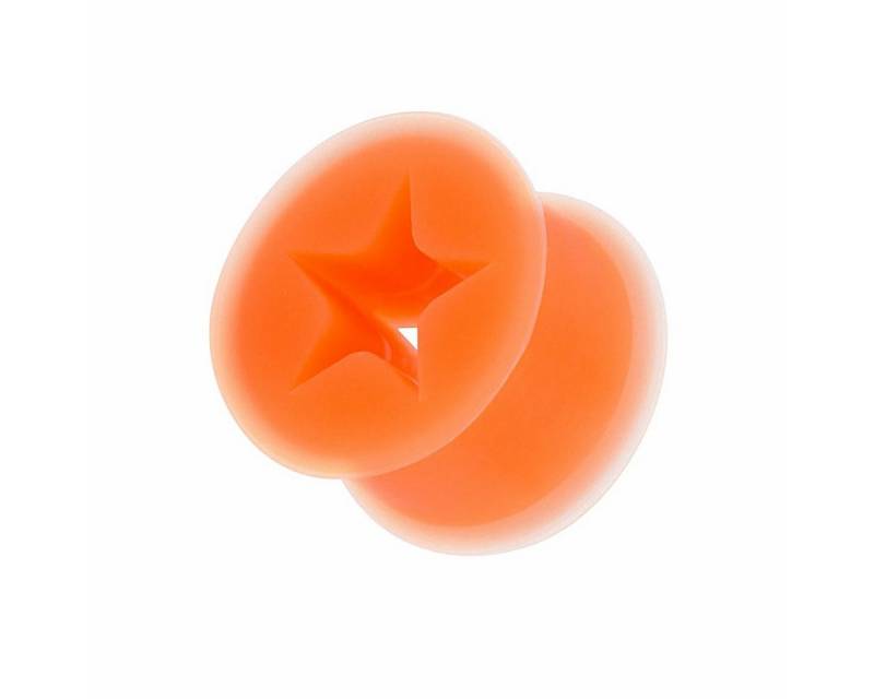 Taffstyle Plug Ohr Plug Flesh Tunnel Piercing Silikon Stern Inlay, Ohr Plug Flesh Tunnel Piercing Ohrpiercing Silikon Stern Inlay von Taffstyle