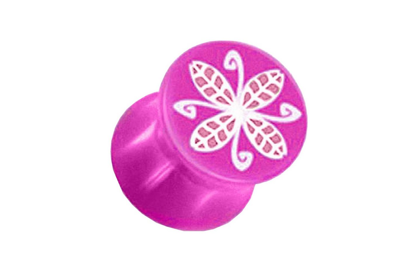 Taffstyle Plug Ohrpiercing Saddle Kunststoff UV bunte Blumen, Ohr Plug Flesh Tunnel Piercing Ohrpiercing Saddle Kunststoff UV bunte von Taffstyle