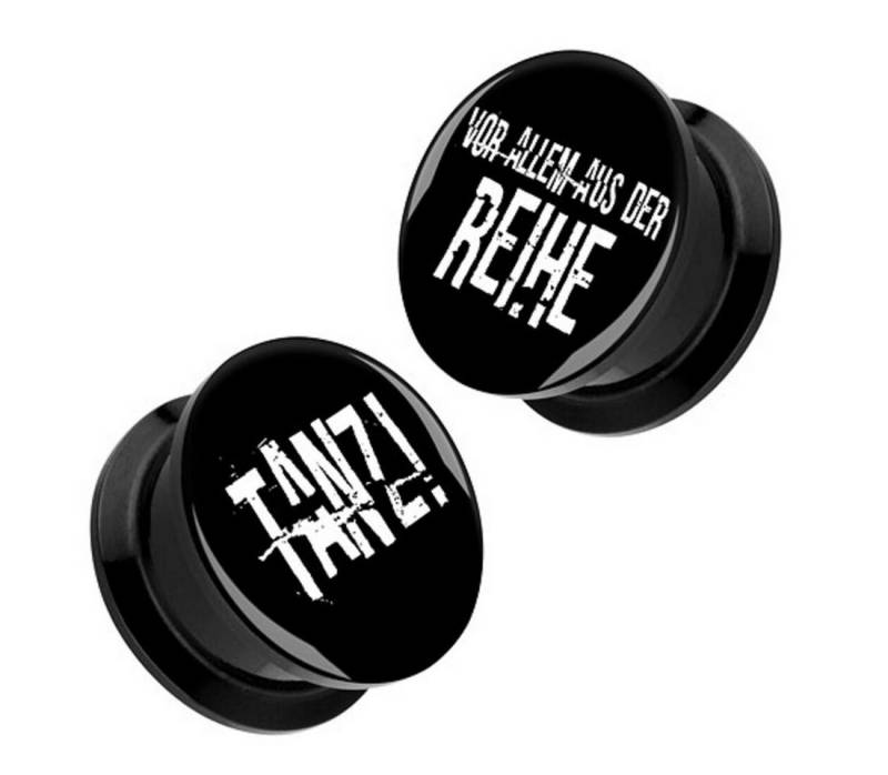 Taffstyle Plug Picture Ohr Gewinde Plug Piercing 1 Paar - Tanz! Schwarz 6mm, Picture Gewinde Ohr Ohrpiercing Ear Flesh Plug Piercing Damen Herren von Taffstyle