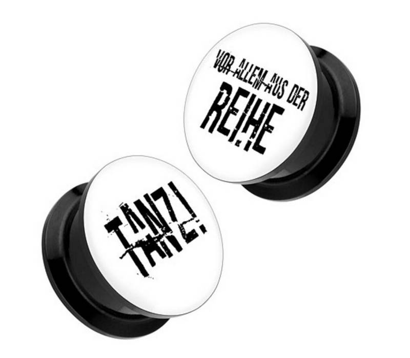 Taffstyle Plug Picture Ohr Gewinde Plug Piercing 1 Paar - Tanz! Weiß 6mm, Picture Gewinde Ohr Ohrpiercing Ear Flesh Plug Piercing Damen Herren von Taffstyle