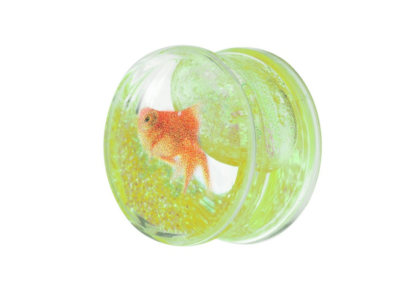 Taffstyle Plug Piercing Double Flared Neon Farben Fisch Motiv, Plug Flesh Tunnel Ohrpiercing Double Flared Kunststoff Liquid Glitter von Taffstyle