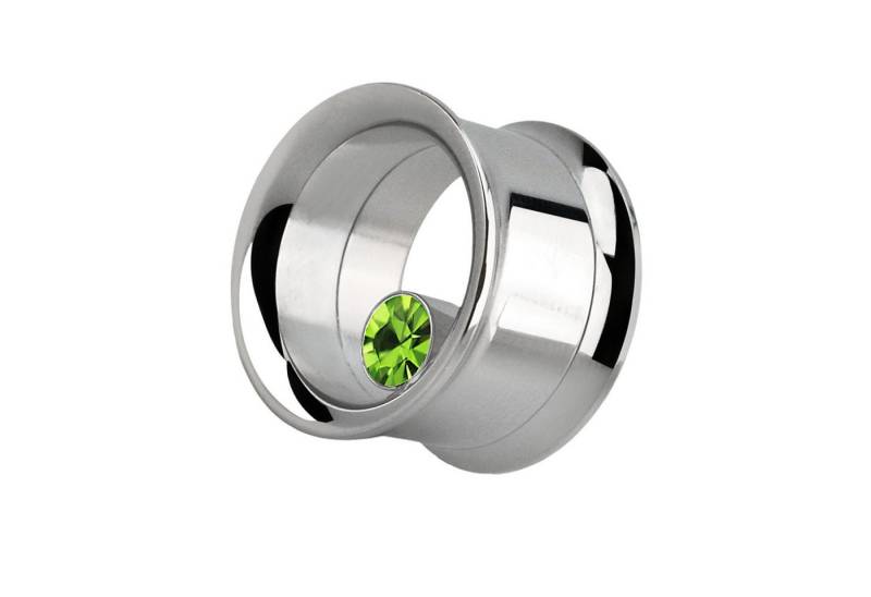 Taffstyle Plug Piercing Flared mit runden eingefassten Kristall, Flesh Tunnel Plug Chirurgenstahl 316L Double Flared Ohrpiercing Creole von Taffstyle