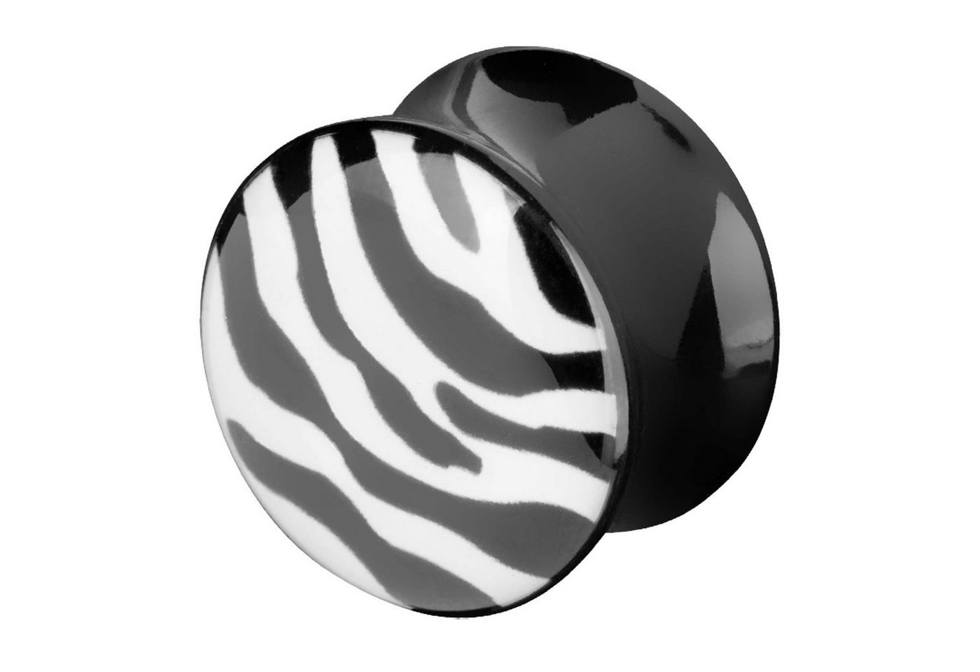 Taffstyle Plug Piercing Kuntstoff Double Flared Zebra Muster, Flesh Tunnel Ohr Plug Ohrpiercing Tribal Ethno Double Flared Zebra von Taffstyle