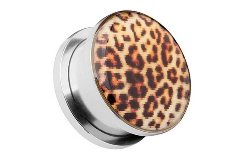 Taffstyle Plug Piercing Ohrpiercing Schraub Edelstahl Leoparden, Ohr Plug Flesh Tunnel Piercing Ohrpiercing Schraub Schraubverschluß von Taffstyle