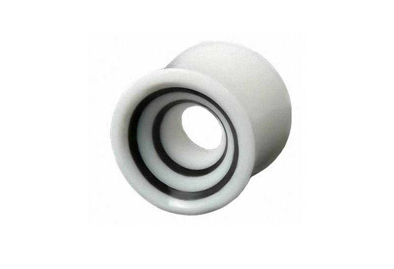 Taffstyle Plug Piercing Organic Flesh Tunnel Weiß Knochen Inlay, Flesh Tunnel Horn Weiß Knochen Inlay Schwarz Piercing Ohr Schmuck von Taffstyle