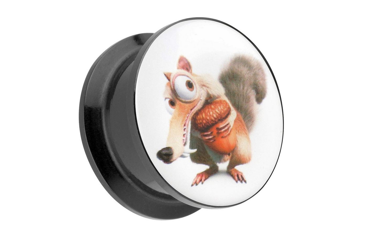 Taffstyle Plug Piercing Picture Motiv Eichhörnchen Scrat Comic, Ohr Plug Flesh Tunnel Piercing Ohrpiercing Picture Motiv Eichhörnchen von Taffstyle