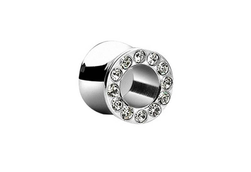 Taffstyle Plug Piercing Plug Ohrpiercing Double Flared Kristallen, Flesh Tunnel Ohr Plug Ohrpiercing Edelstahl Double Flared Kristallen von Taffstyle