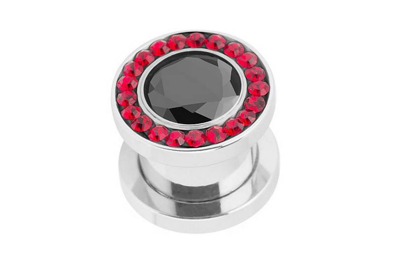 Taffstyle Plug Piercing Plug Schraub Multi Zirkonia Kristall, Flesh Tunnel Ohr Piercing Plug Ohrpiercing Schraub Edelstahl Zirkonia von Taffstyle