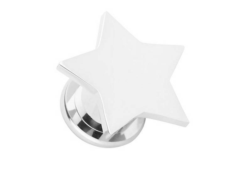 Taffstyle Plug Piercing Schraubverschluß Stern Silber Star, Ohr Plug Flesh Tunnel Piercing Ohrpiercing Schraub Schraubverschluß von Taffstyle