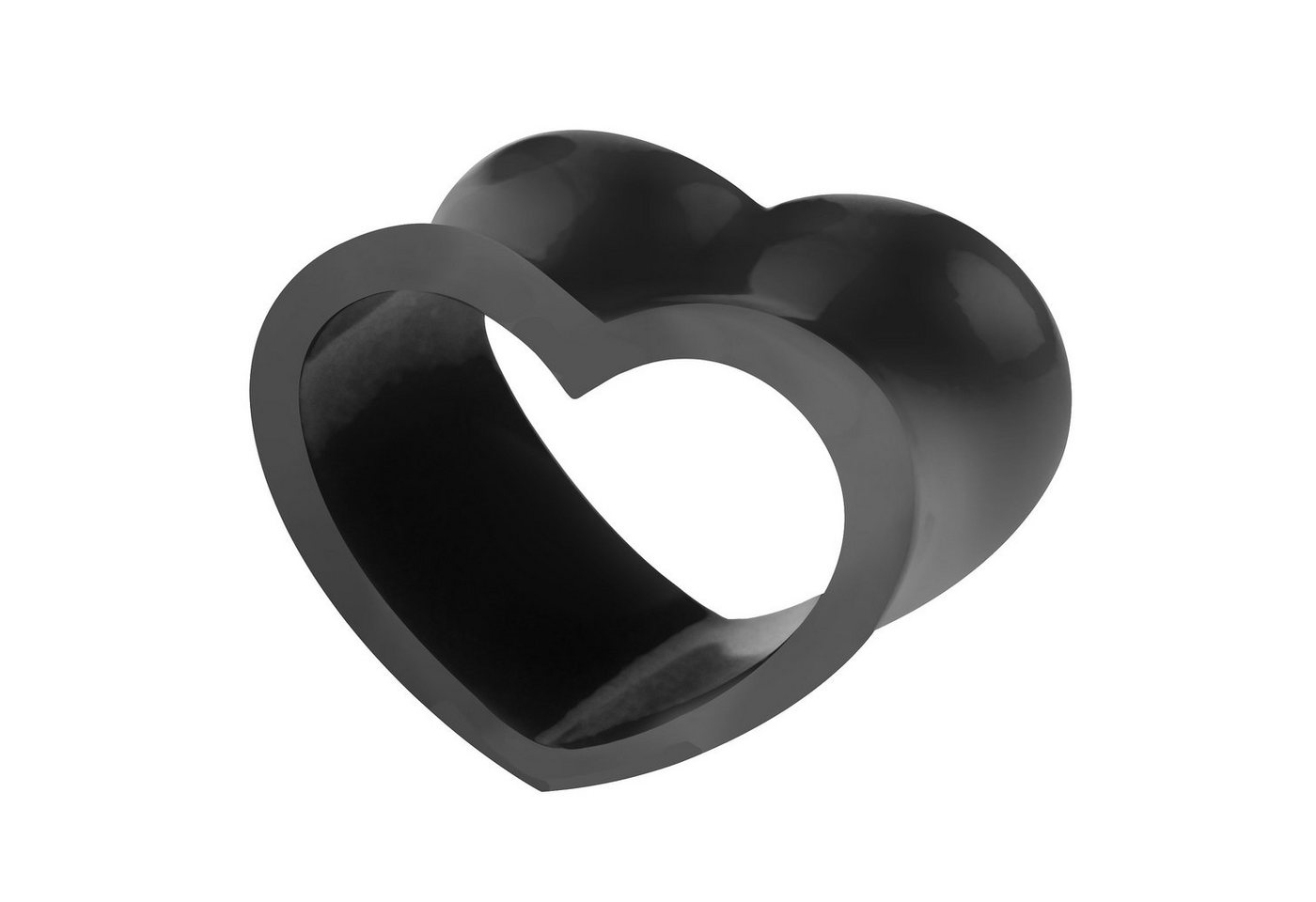 Taffstyle Plug Piercing Silikon Motiv Form Herz Double Flared, Flesh Tunnel Ohr Piercing Plug Silikon Motiv Form Herz Double Flared von Taffstyle