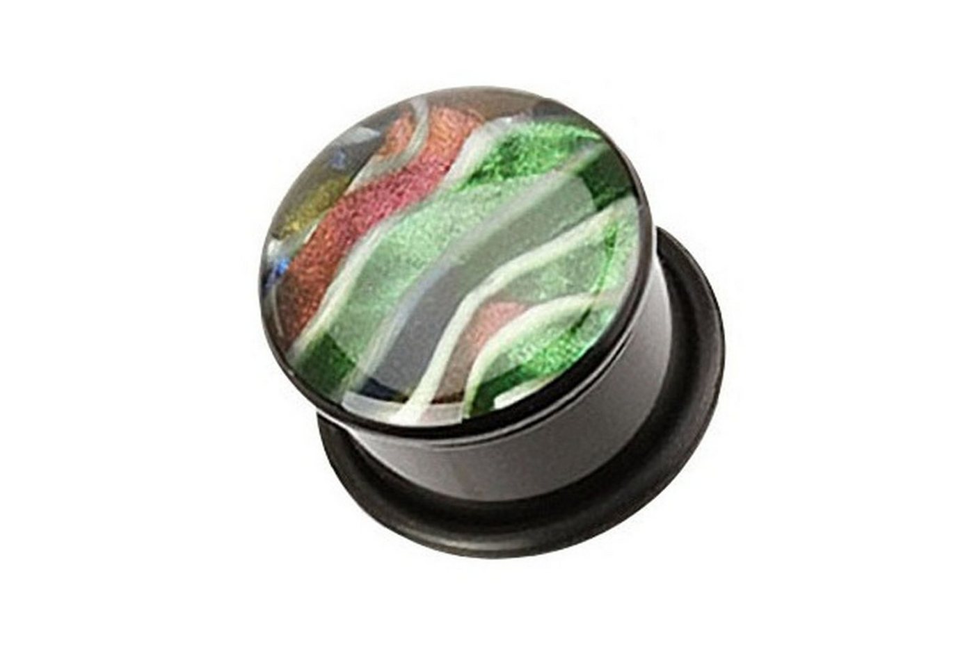 Taffstyle Plug Piercing Single Flared Perlmutt Army Tarn Design, Ohr Plug Flesh Tunnel Piercing Ohrpiercing Single Flared Perlmutt Army von Taffstyle