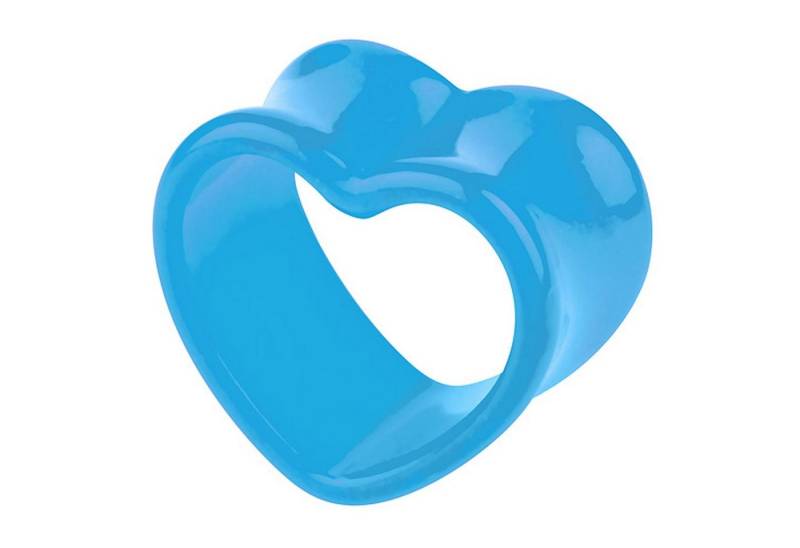 Taffstyle Plug Piercing Tunnel Herz Double Flared Kunststoff, Bunt Flesh Tunnel Herz Double Flared Kunststoff Ohr Plug Ohrpiercing von Taffstyle