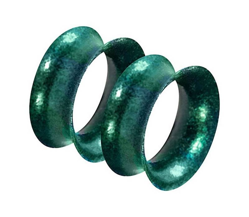 Taffstyle Plug Piercing flexibel Weich 1 Paar metallic glänzend, Flesh Tunnel Ohr Plug Silikon dünner Rand Rund Creole Farbig Bunt von Taffstyle