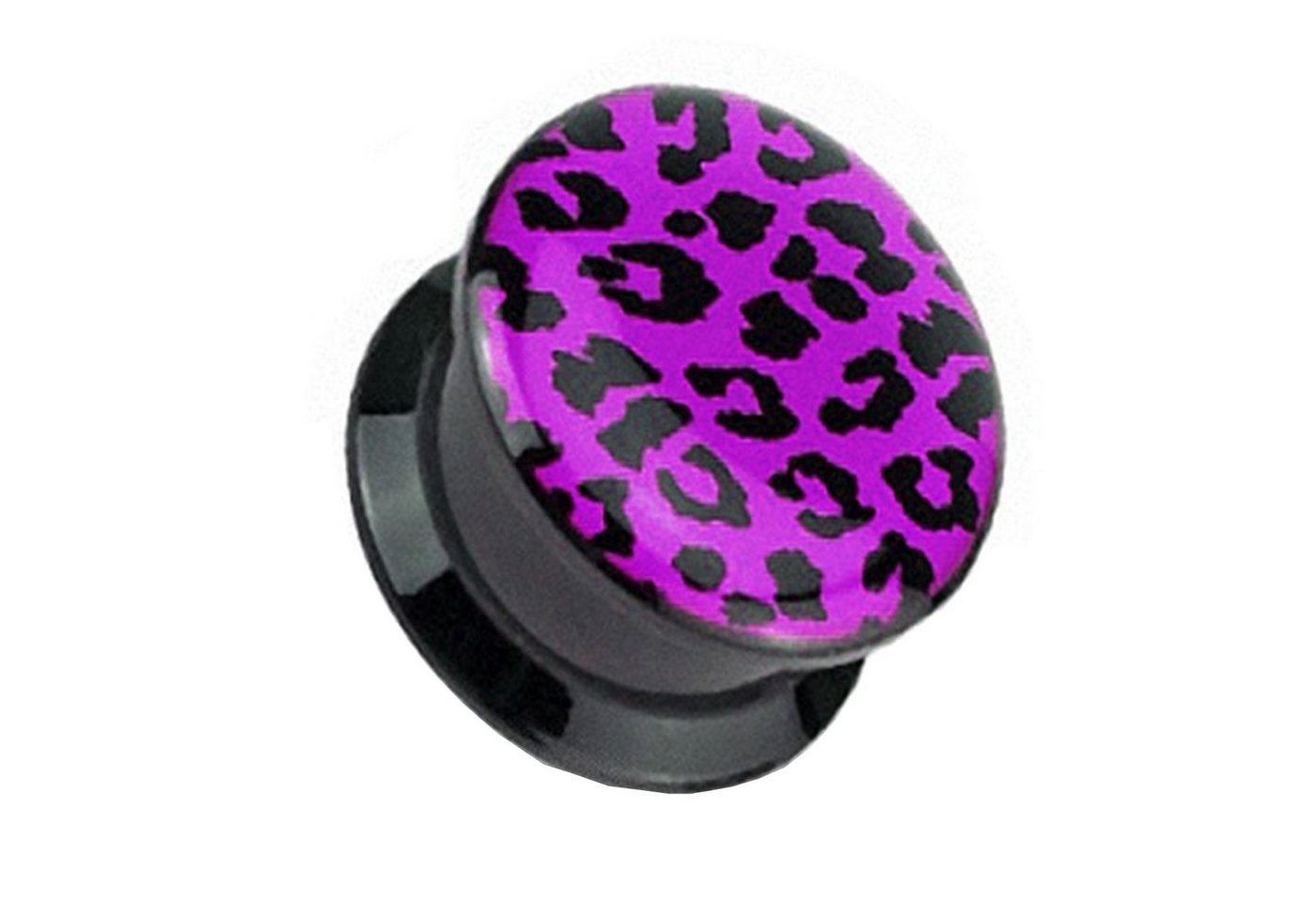 Taffstyle Plug Schraubverschluß Double Flared mit Leopard Motiv, Ohr Plug Flesh Tunnel Piercing Ohrpiercing Kunststoff Schraub Picture von Taffstyle