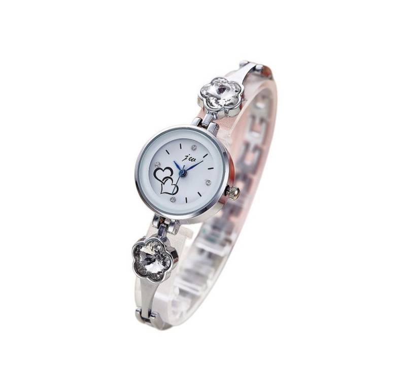 Taffstyle Quarzuhr Damen Armbanduhr Damen Mädchen Uhr Herzen und Kristall Kleeblatt, (Mädchen Uhr Damen Fashion Armbanduhr mit Herzen und Kleeblatt Kristallen) von Taffstyle