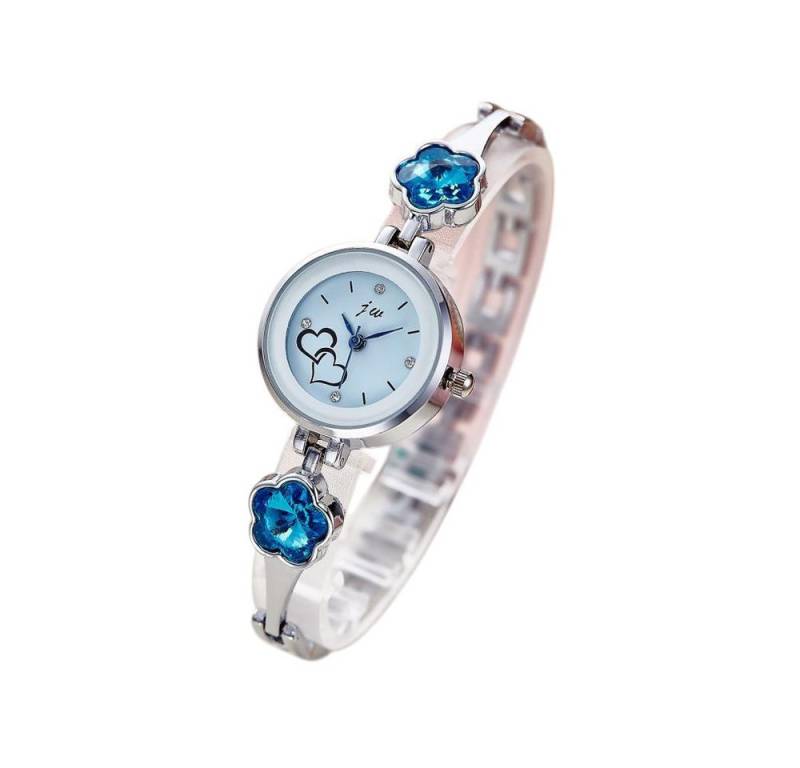 Taffstyle Quarzuhr Damen Armbanduhr Damen Mädchen Uhr Herzen und Kristall Kleeblatt, (Mädchen Uhr Damen Fashion Armbanduhr mit Herzen und Kleeblatt Kristallen) von Taffstyle