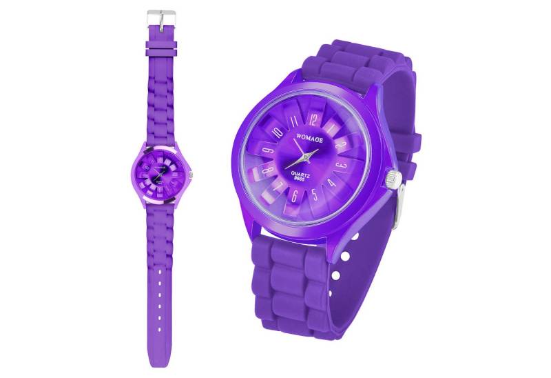 Taffstyle Quarzuhr Damen Silikon Armbanduhr Silikon Uhr für Frauen modern und zeitlos, (Mädchen Jungen Sportuhr Bunte Kinderuhr Farbige Lernuhr Silikonuhr Süß), Leicht und bequem von Taffstyle